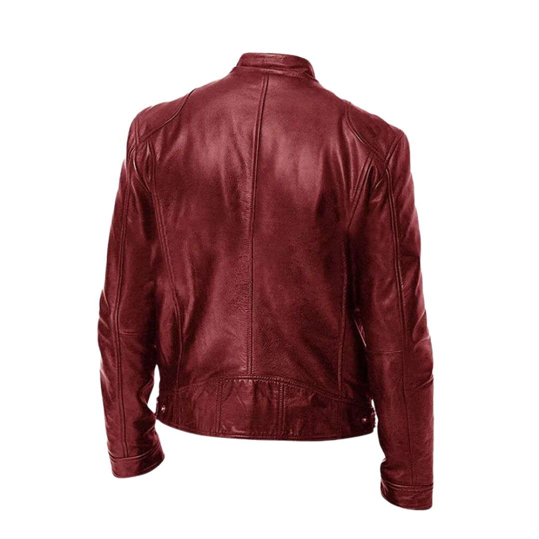 Men's Casual Zipper Jacket with Stand Collar and Functional Pockets