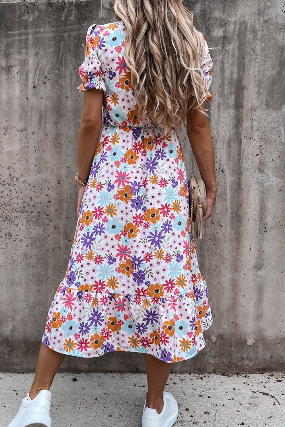 Women's Tropical Casual Print Short-Sleeve Dress