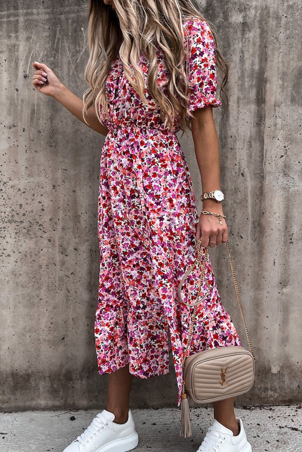 Women's Tropical Casual Print Short-Sleeve Dress