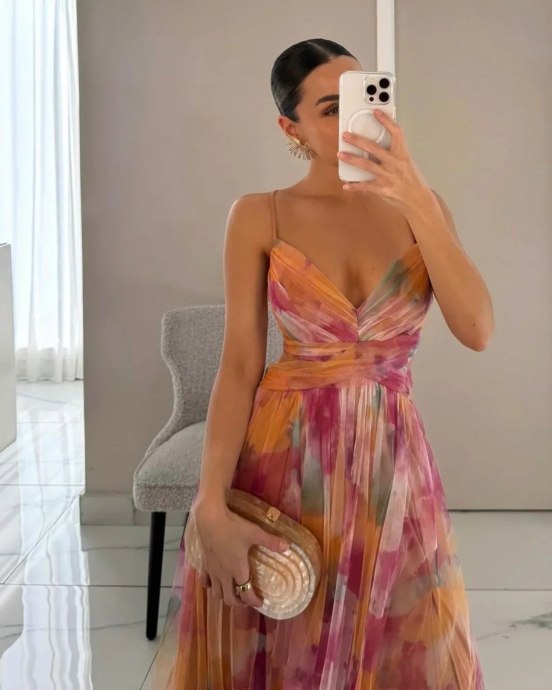 Enchanting Floral Print Maxi Dress for Women