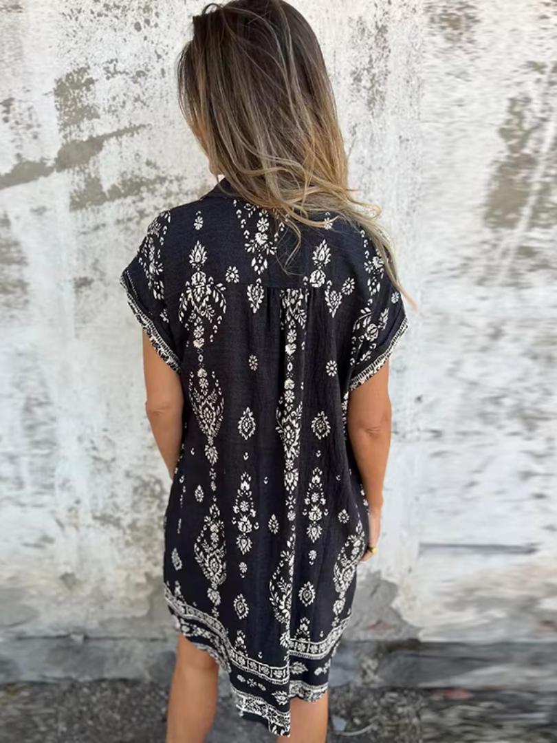 Women's Vintage Style Floral Print Summer Midi Dress