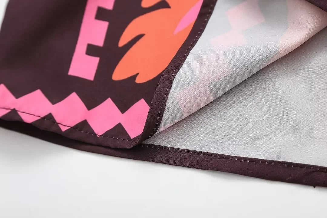 Women's Embroidered Crop Top and High-Waisted Skirt Two-Piece Set