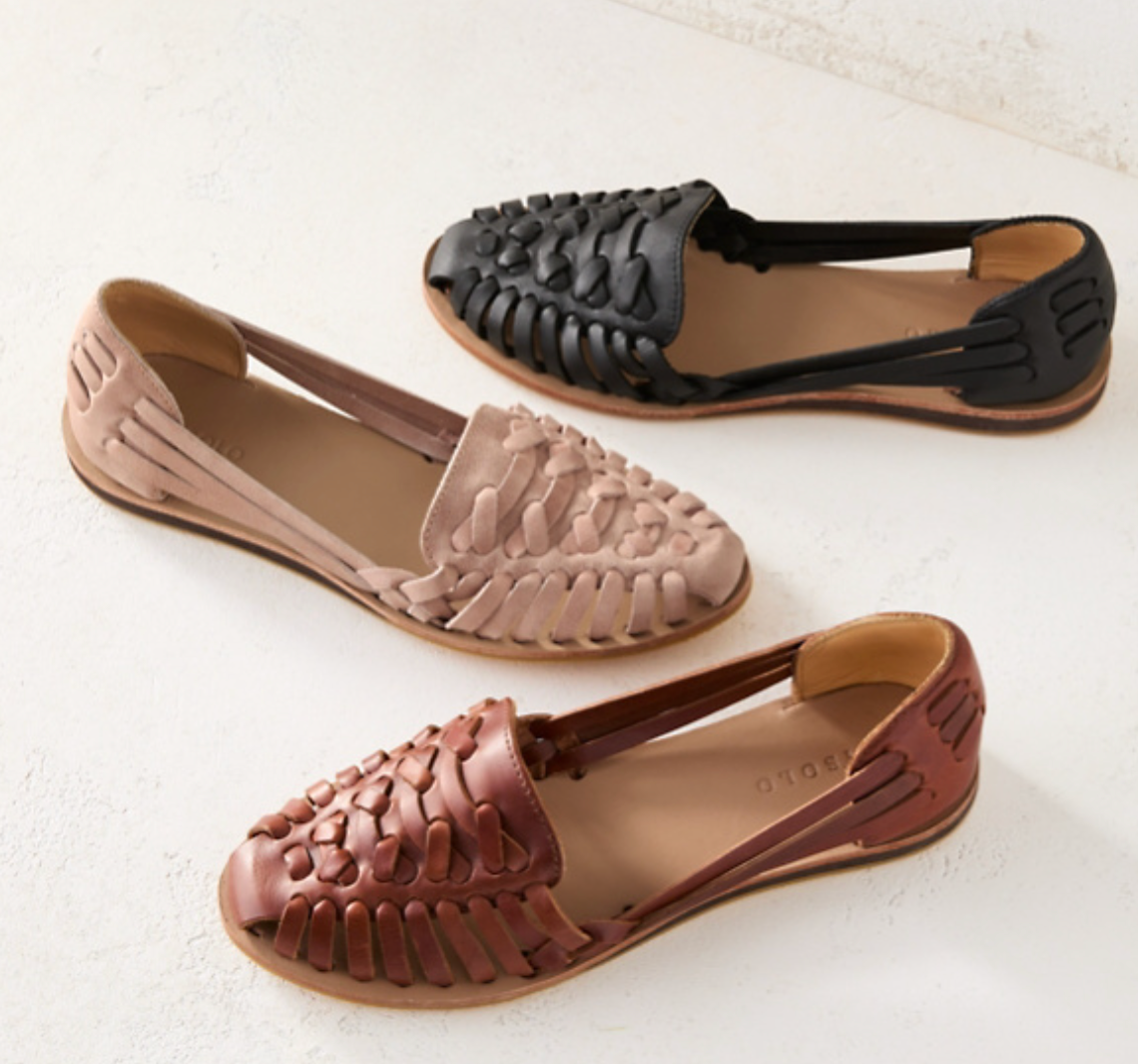 Women's Closed-Toe Slip-On Sandals with Woven Detailing and Flat Sole