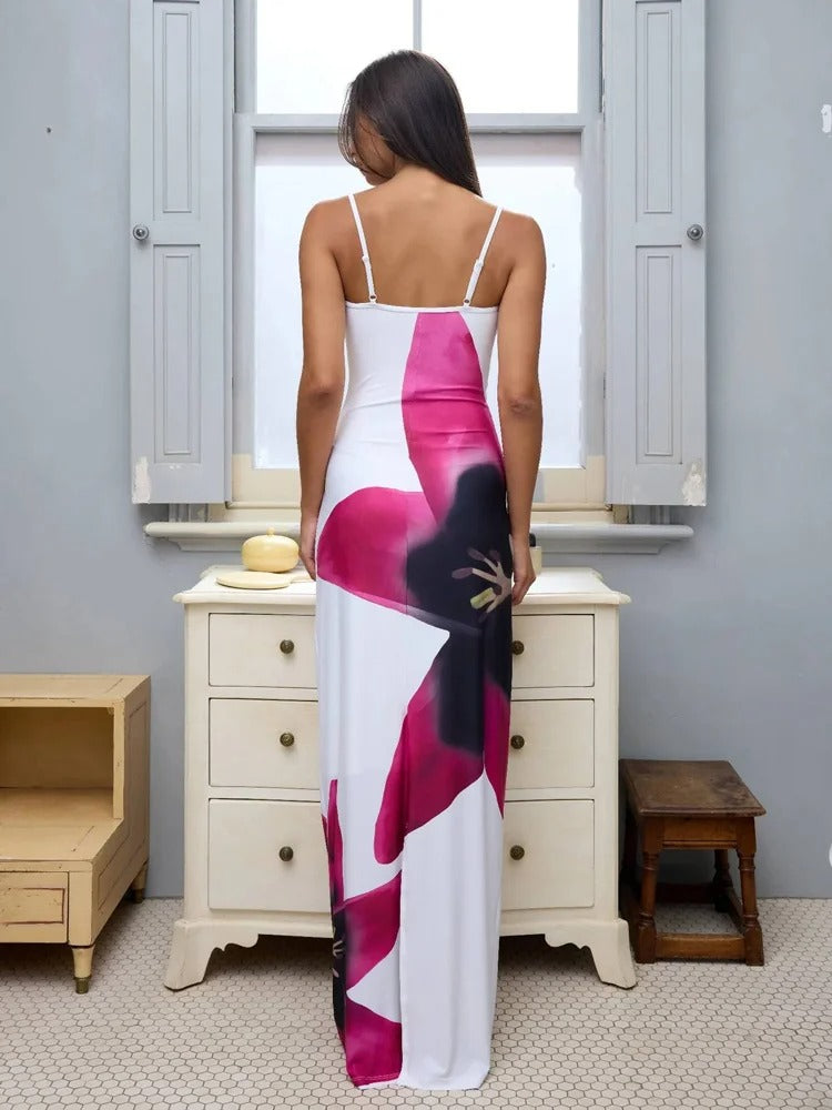 Women’s Sleeveless Floral Print Maxi Dress