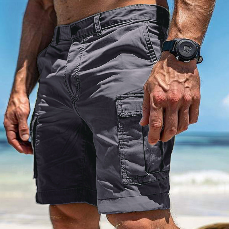 Men’s Cargo Shorts with Multiple Pockets and Adjustable Waistband