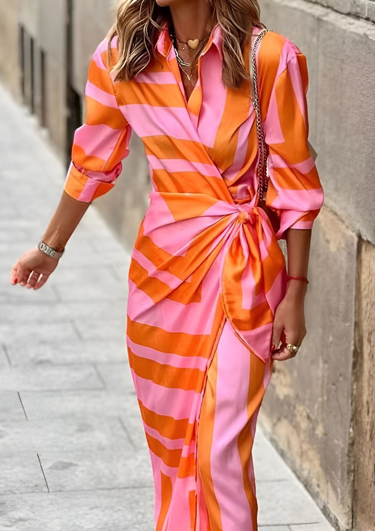 Women's Wrap Dress with Print