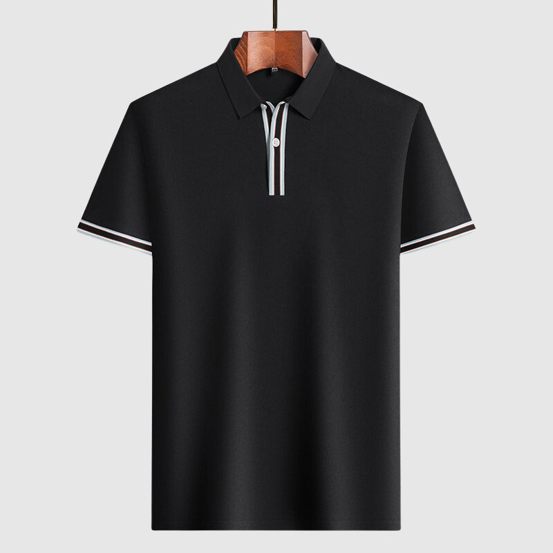 Men's Classic Short-Sleeve Polo Shirt with Contrast Trim