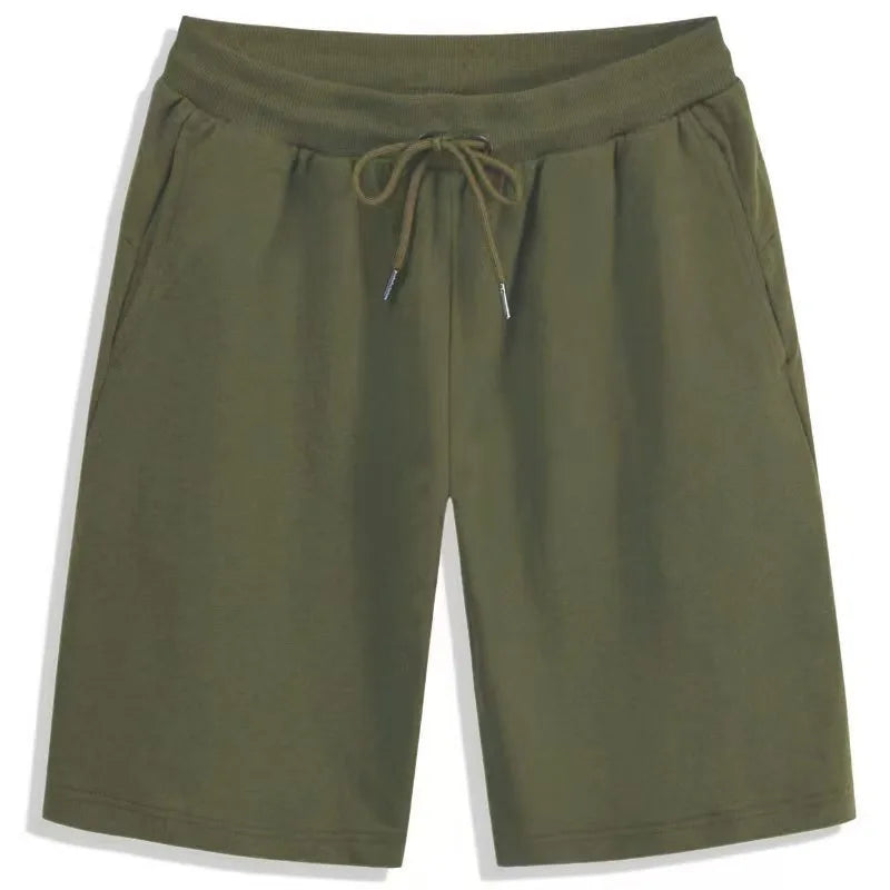 Men's Elastic Waist Casual Shorts with Adjustable Drawstring and Pockets