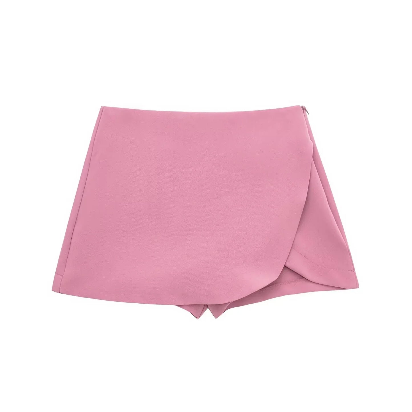 Women's High Waist Asymmetric Mini Skirt with Overlap Front