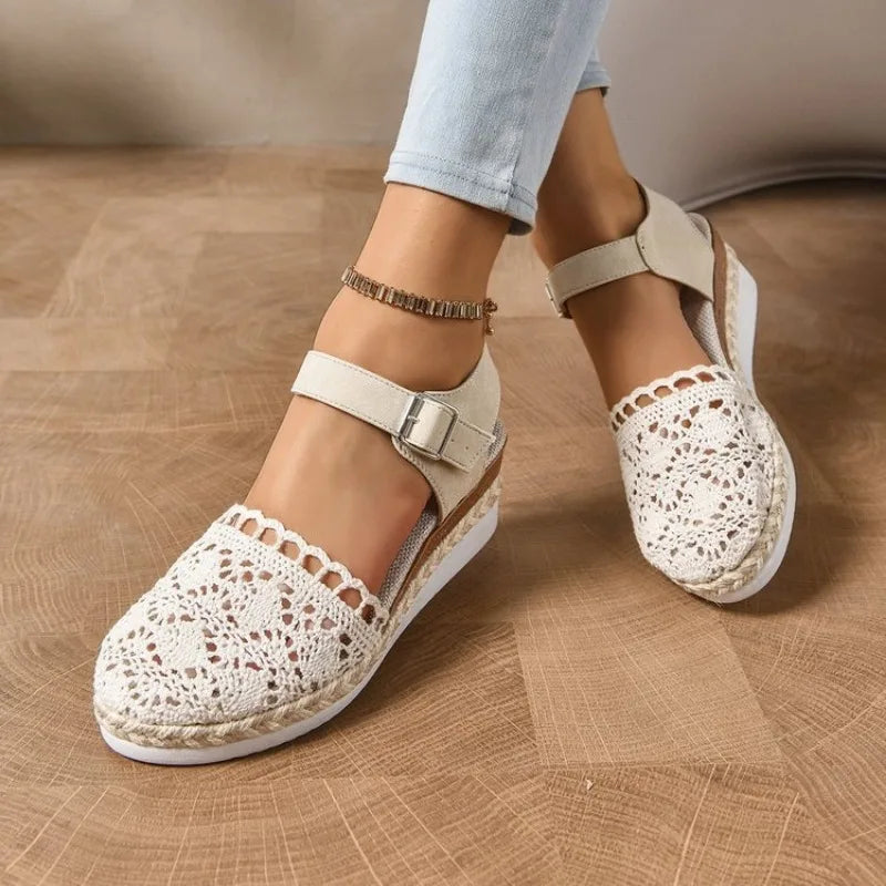 Women's Espadrilles with Ankle Strap and Wedge Sole