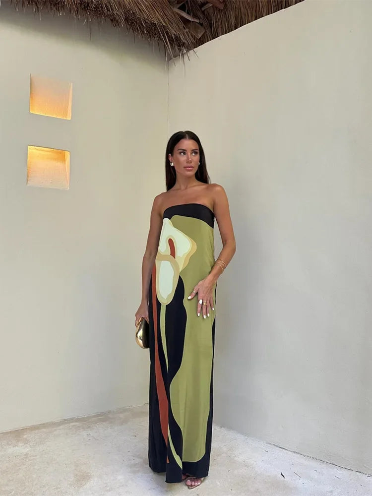 Women's Boho Off-The-Shoulder Maxi Dress