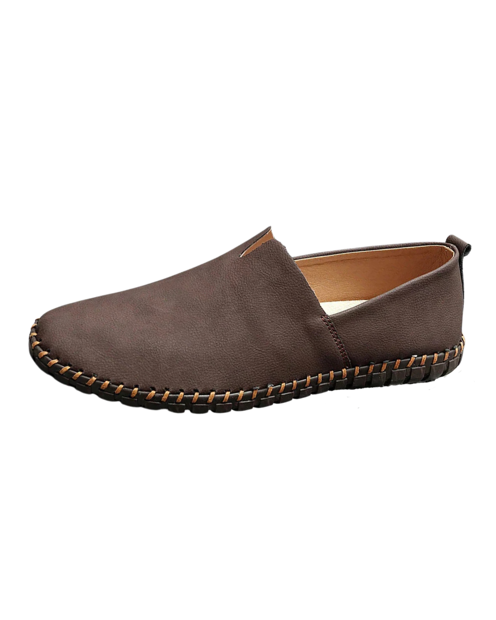 Men's Slip-On Casual Shoes with Stitch Detailing and Flexible Sole
