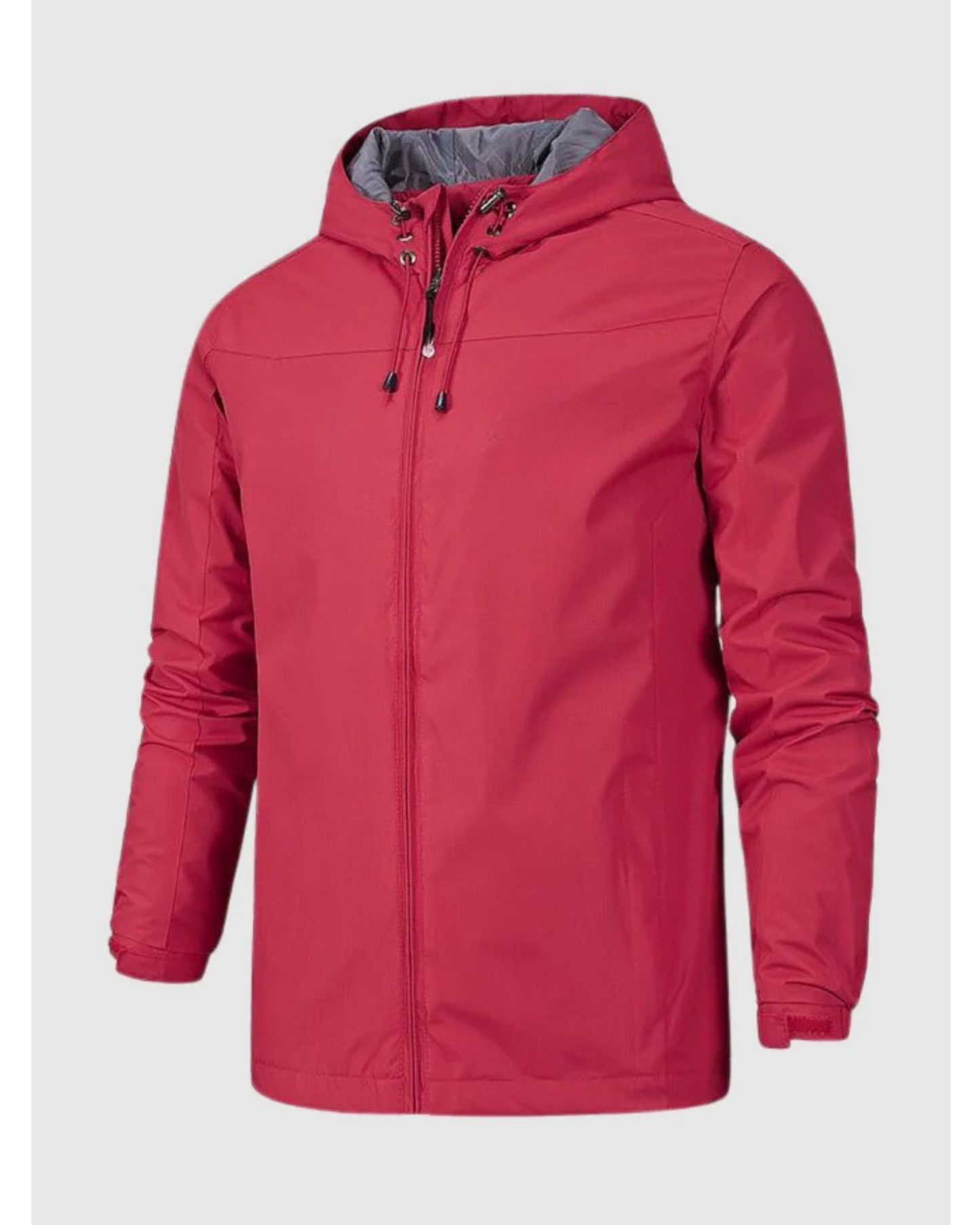 Men's Waterproof Rain Jacket with Hood and Lightweight Zip Design