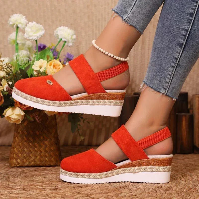 Women's Platform Espadrilles Sandals with Double Strap Design