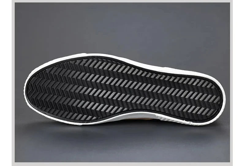 Men's Slip-On Casual Sneakers with Side Zipper and Contrast Panels