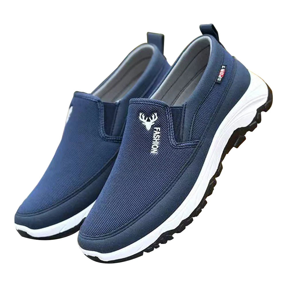 Men's Slip-On Walking Shoes with Cushioned Sole and Grip Outsole