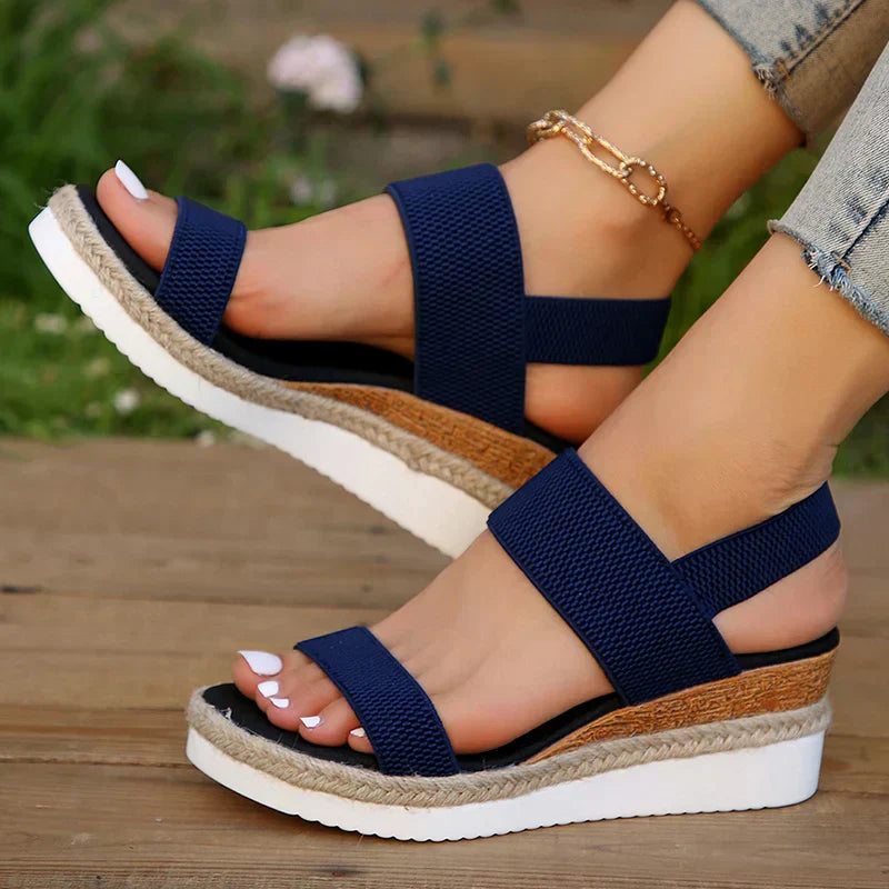 Women's Platform Strap Sandals with Cushioned Sole