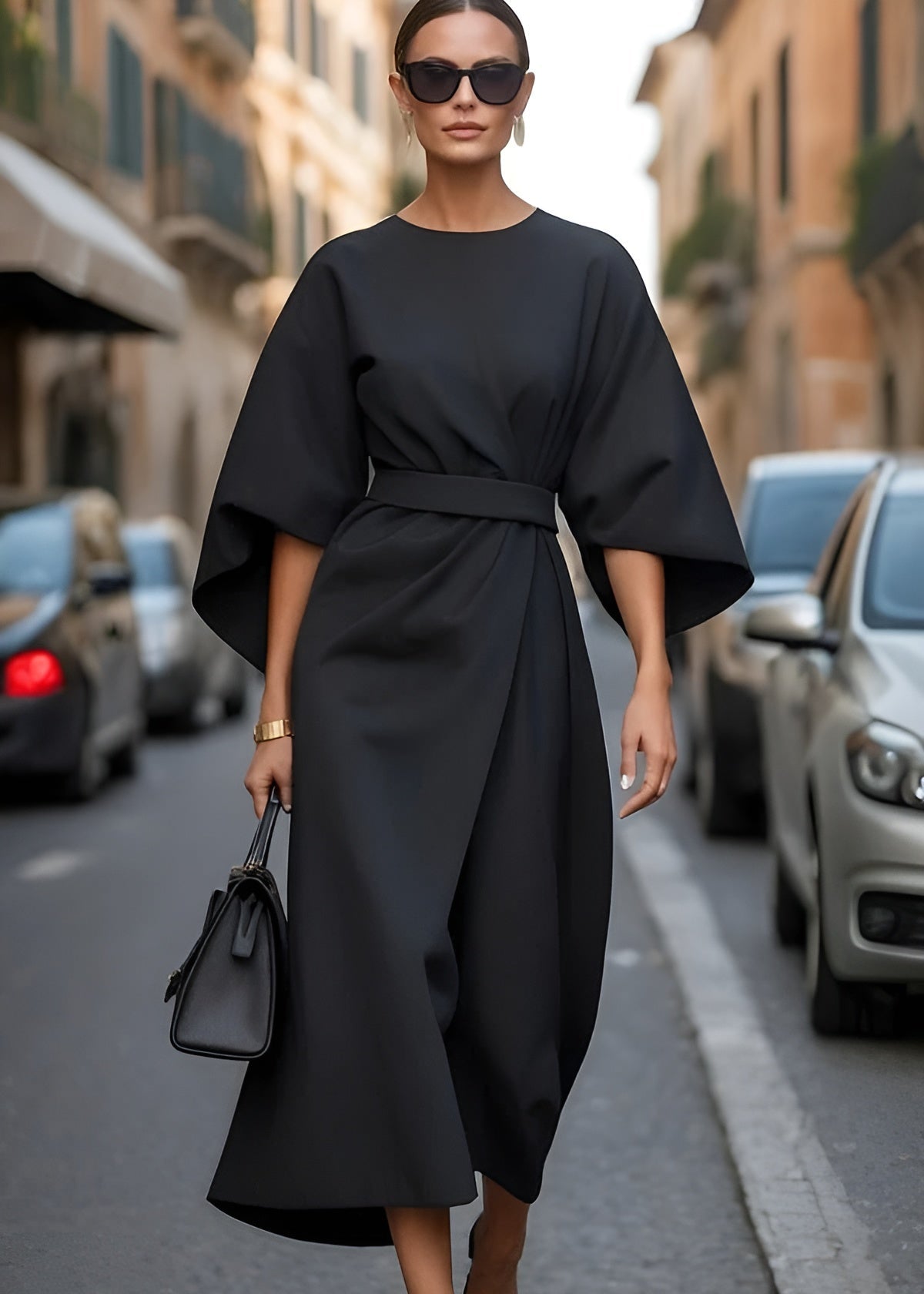 Women's Luxe Balloon Sleeve Maxi Dress
