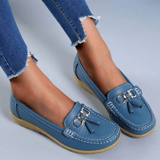 Women's Slip-On Shoes with Tassel Detail and Cushioned Sole