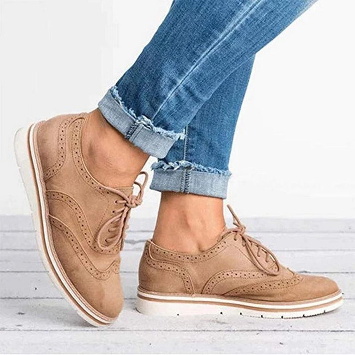 Women's Lace-Up Flat Brogue Trainers