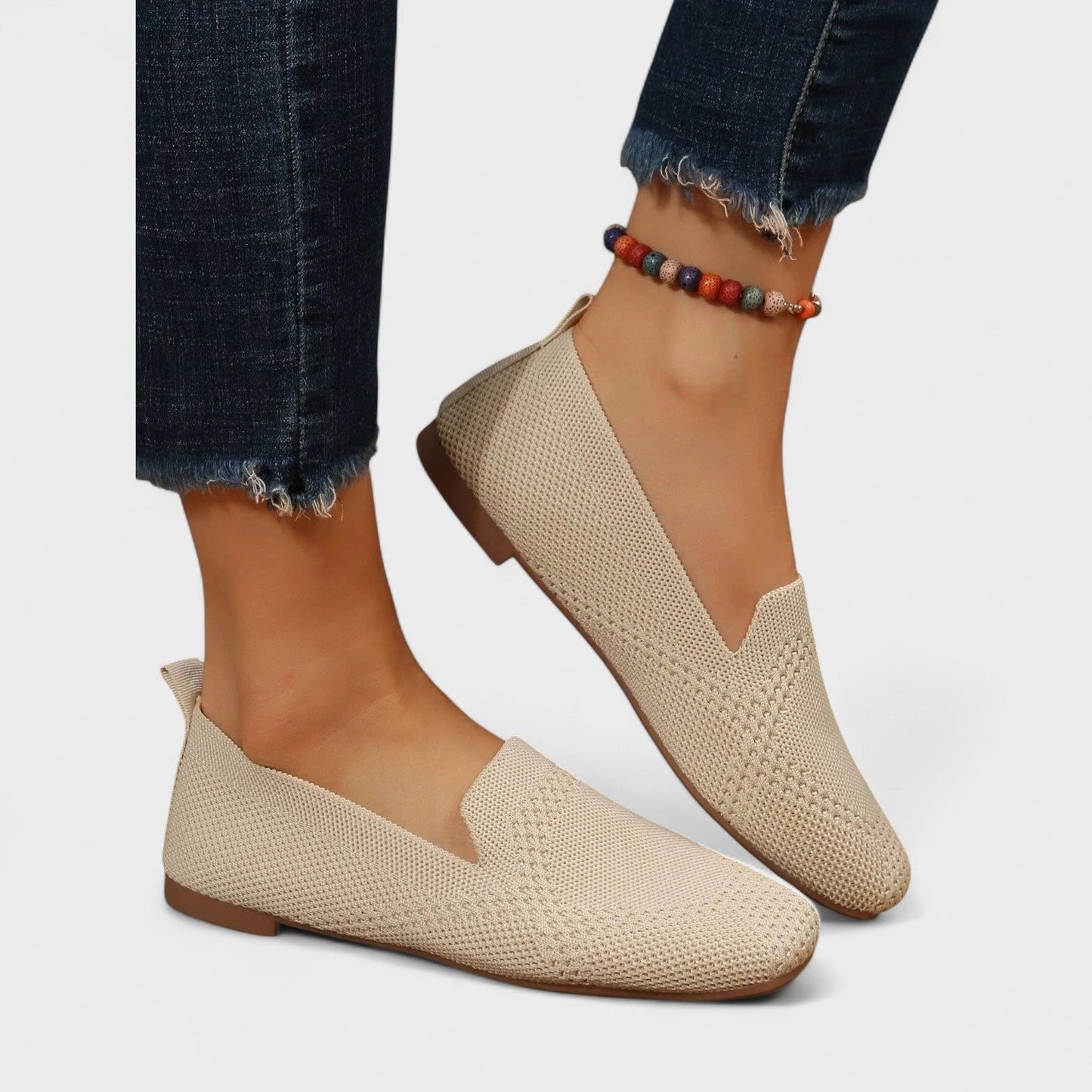 Women's Casual Knit Shoes with Slip-On Design