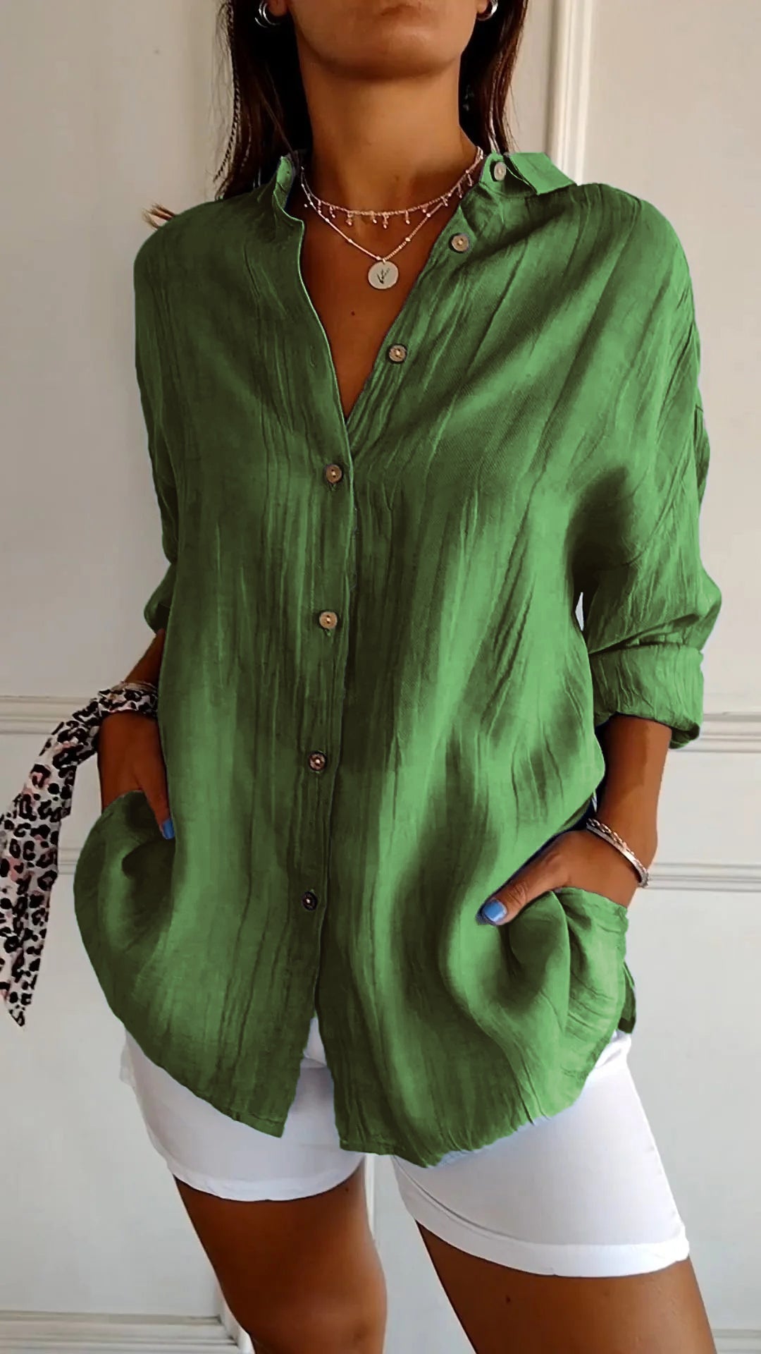 Women's Casual Button-Down Long Sleeve Shirt