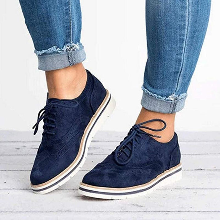 Women's Lace-Up Flat Brogue Trainers