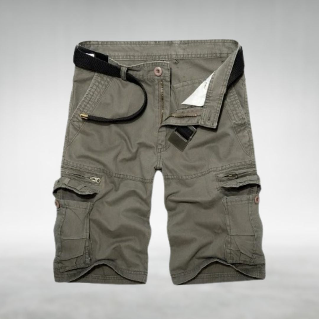 Men's Utility Cargo Shorts with Belt and Multiple Pockets