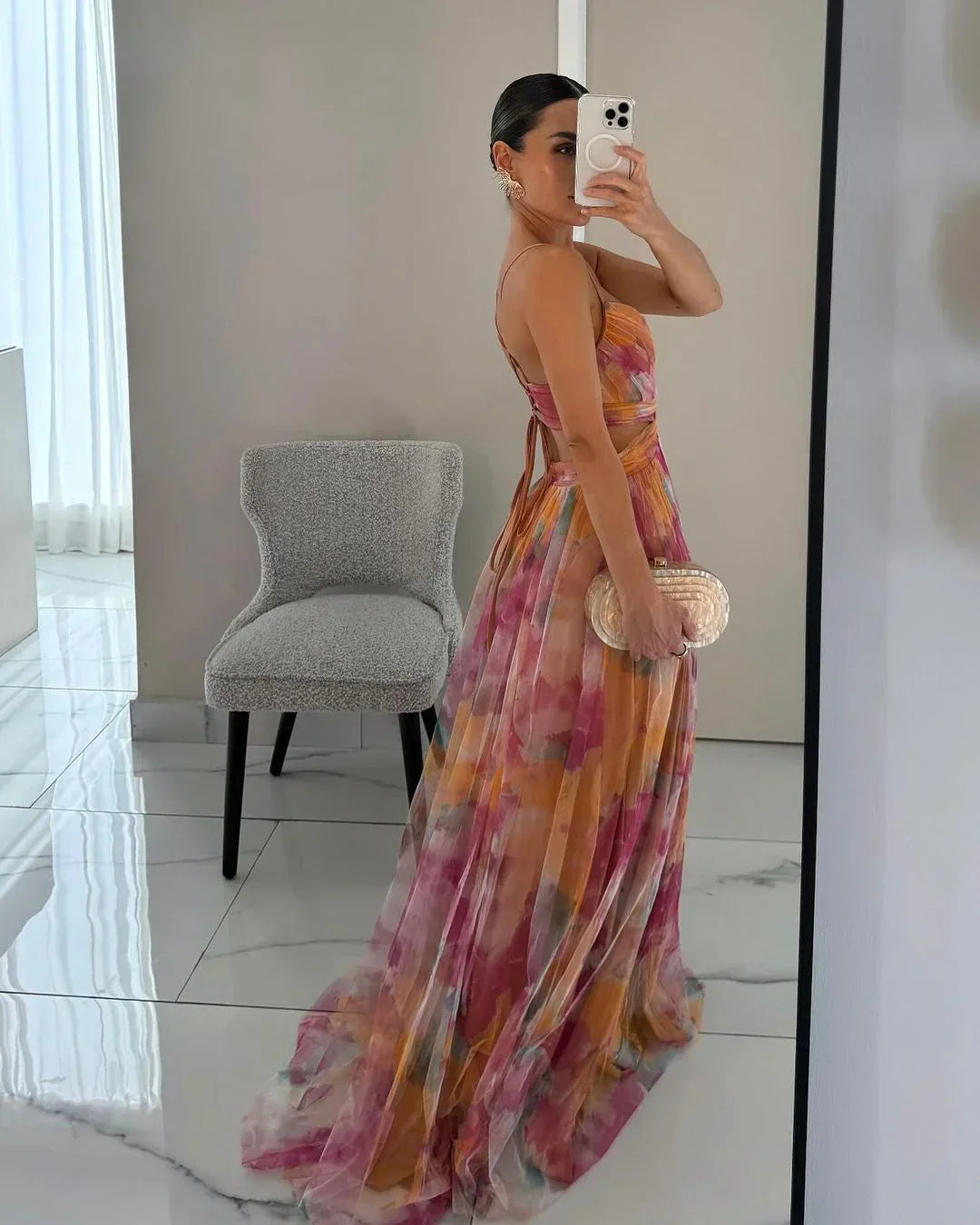 Enchanting Floral Print Maxi Dress for Women