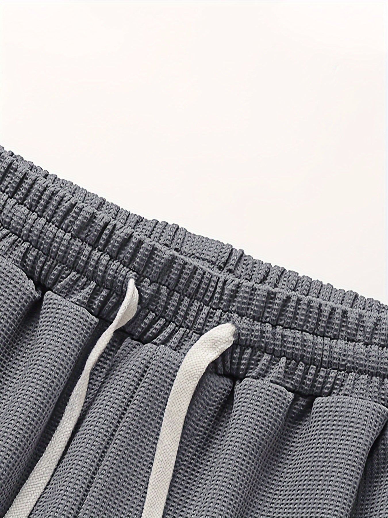 Men's Two-Piece Set with Short-Sleeve Top and Drawstring Shorts