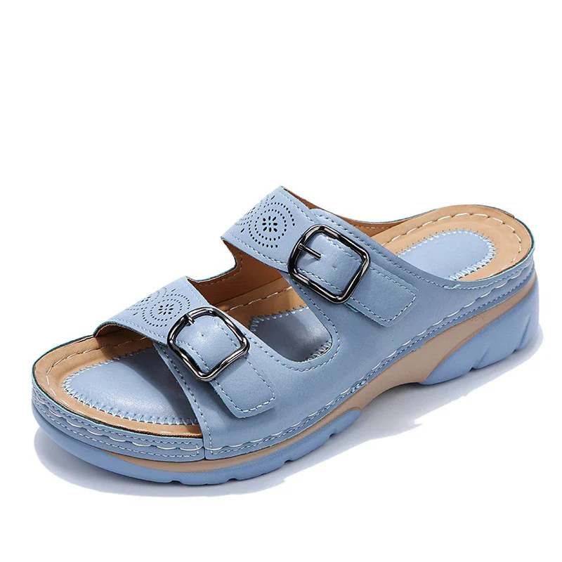 Women's Orthopedic Slide Sandals with Adjustable Buckle Straps