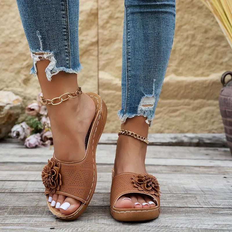 Women's Floral Design Orthopedic Sandals