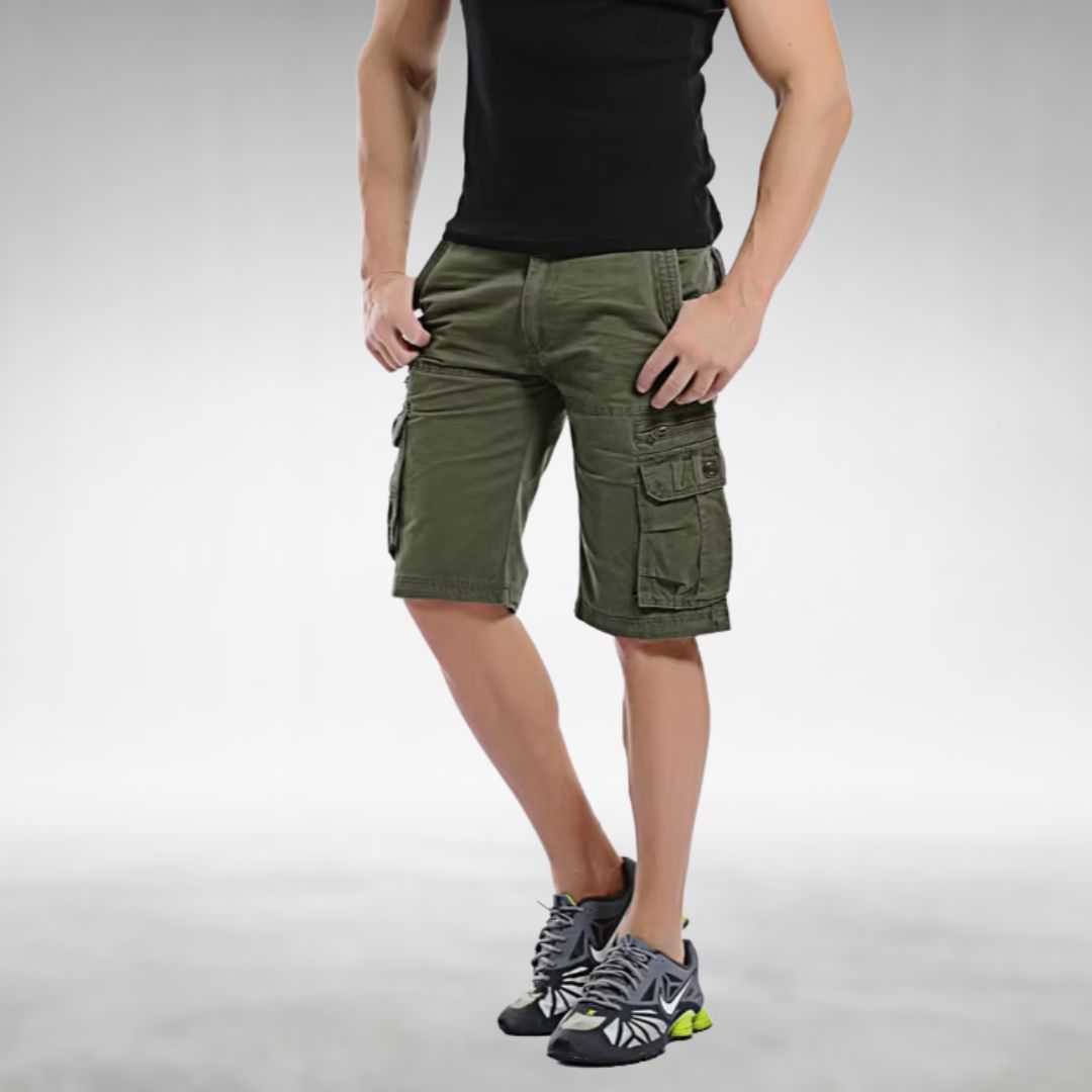Men's Utility Cargo Shorts with Belt and Multiple Pockets