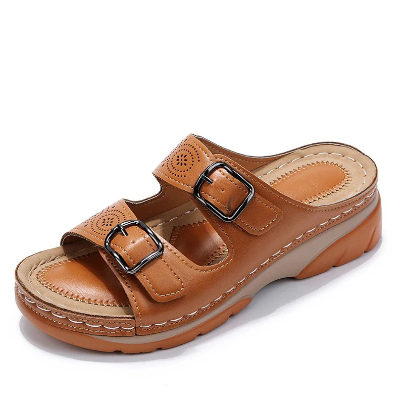 Women's Orthopedic Slide Sandals with Adjustable Buckle Straps