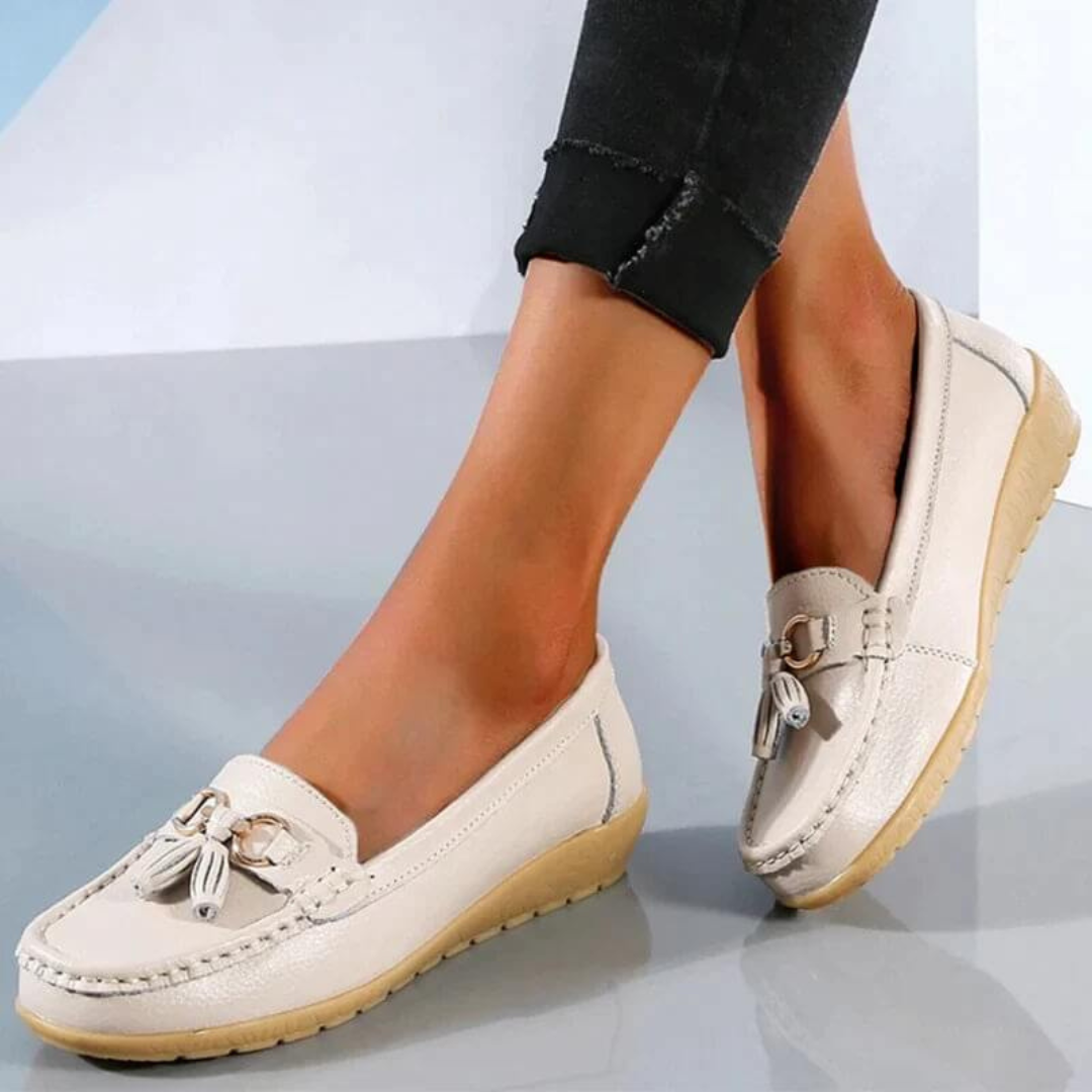 Women's Slip-On Shoes with Tassel Detail and Cushioned Sole