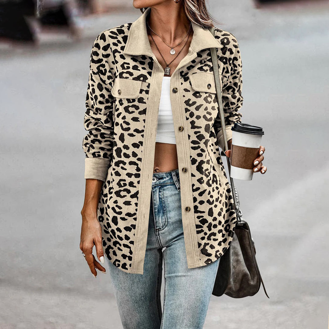 Women's Fitted Leopard Print Blazer