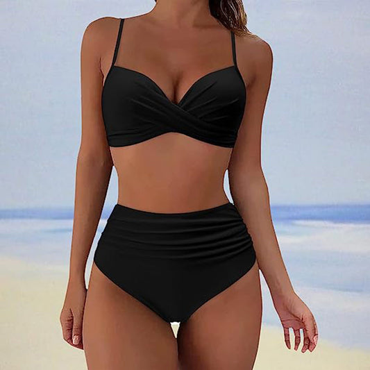 Women's High Waist Bikini Set with Tummy Control