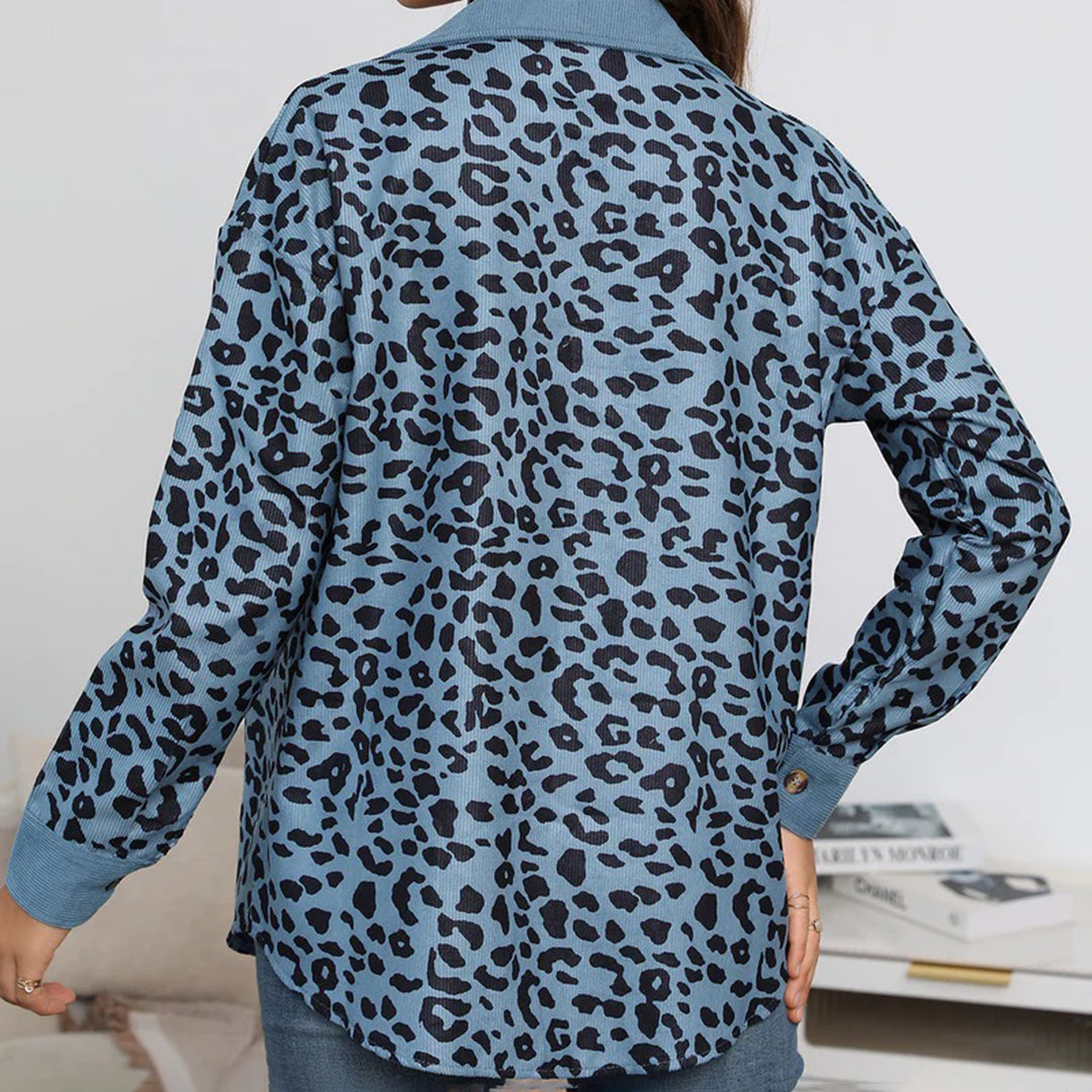 Women's Fitted Leopard Print Blazer