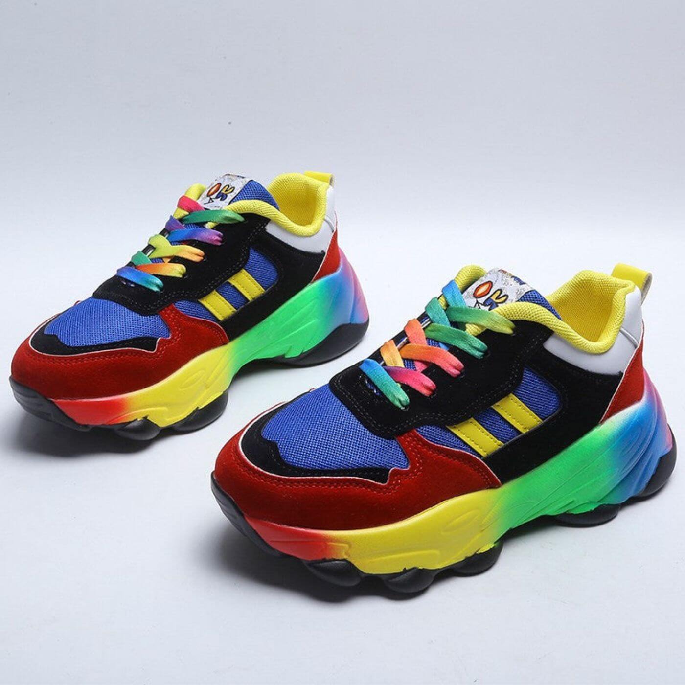 Women's Rainbow Chunky Sneakers