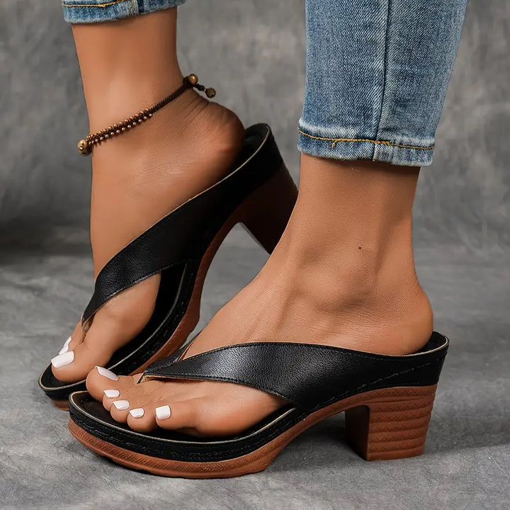 Women's Platform Heel Flip-Flop Sandals