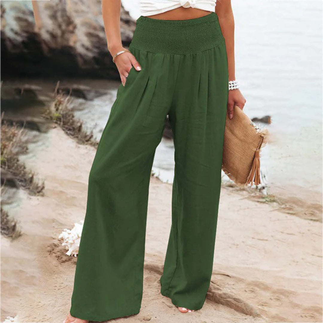 Women's Comfortable High-Waisted Pleated Pants