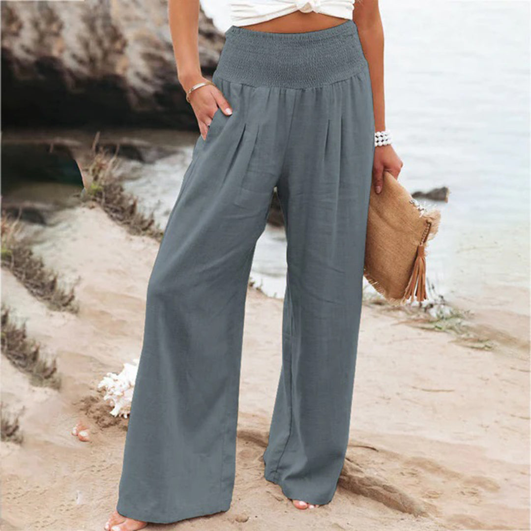 Women's Comfortable High-Waisted Pleated Pants