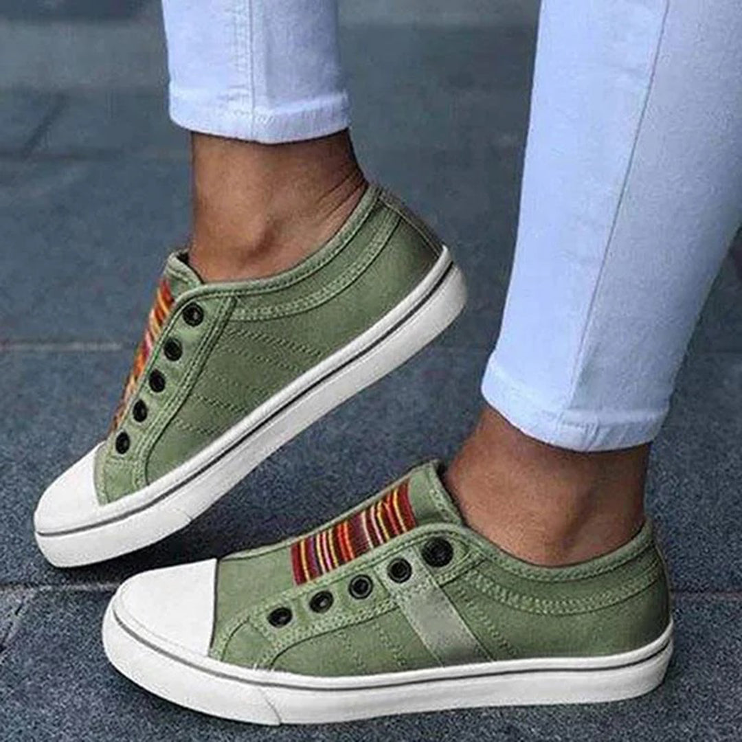 Women's Slip-On Casual Sneakers with Elastic Panel