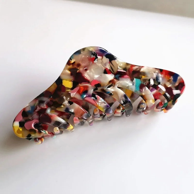 Elegant Leopard Print Crab Hair Clip – Large Acetate Hair Claw for Women