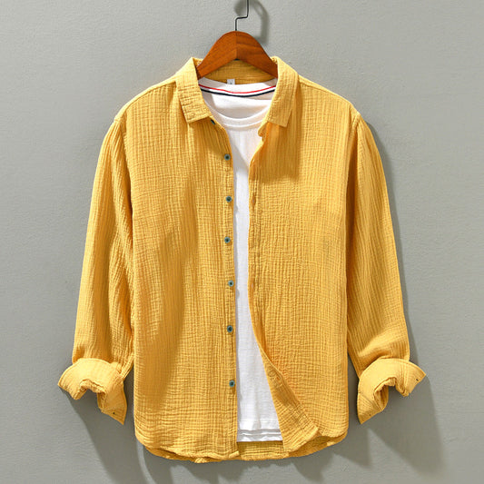 Men's Long Sleeve Button Down Shirt with Relaxed Fit