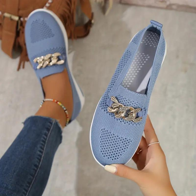 Women's Slip-On Sneakers with Chain Detail