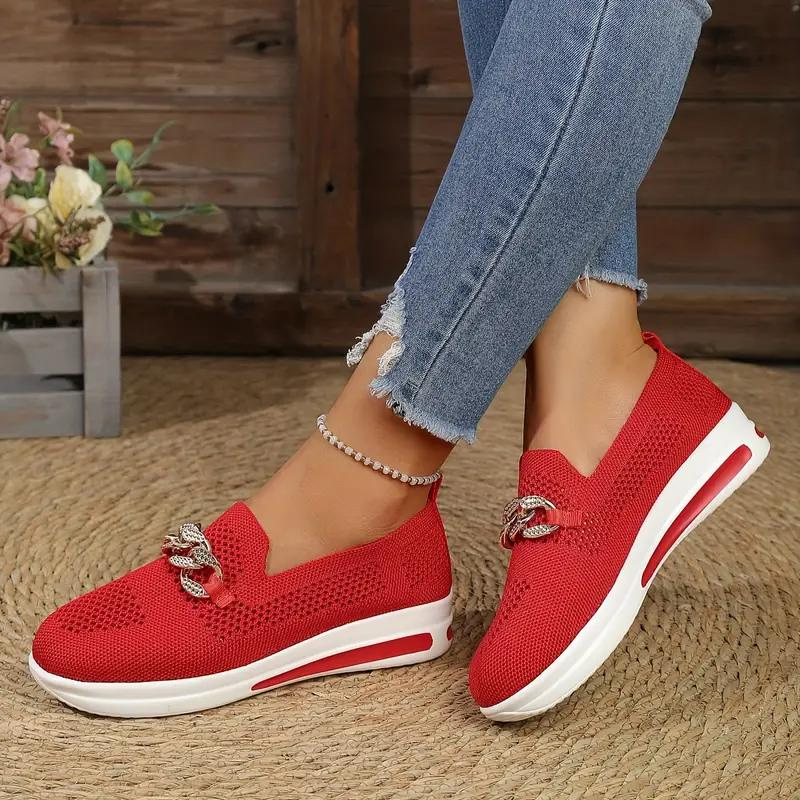 Women's Slip-On Sneakers with Chain Detail
