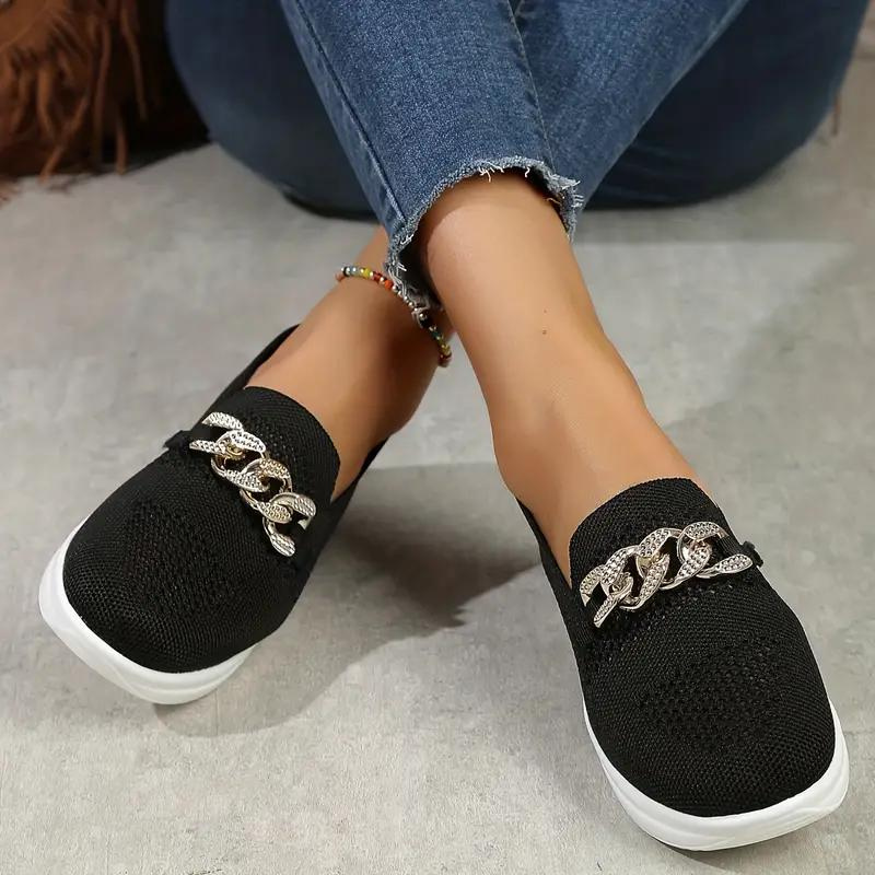 Women's Slip-On Sneakers with Chain Detail