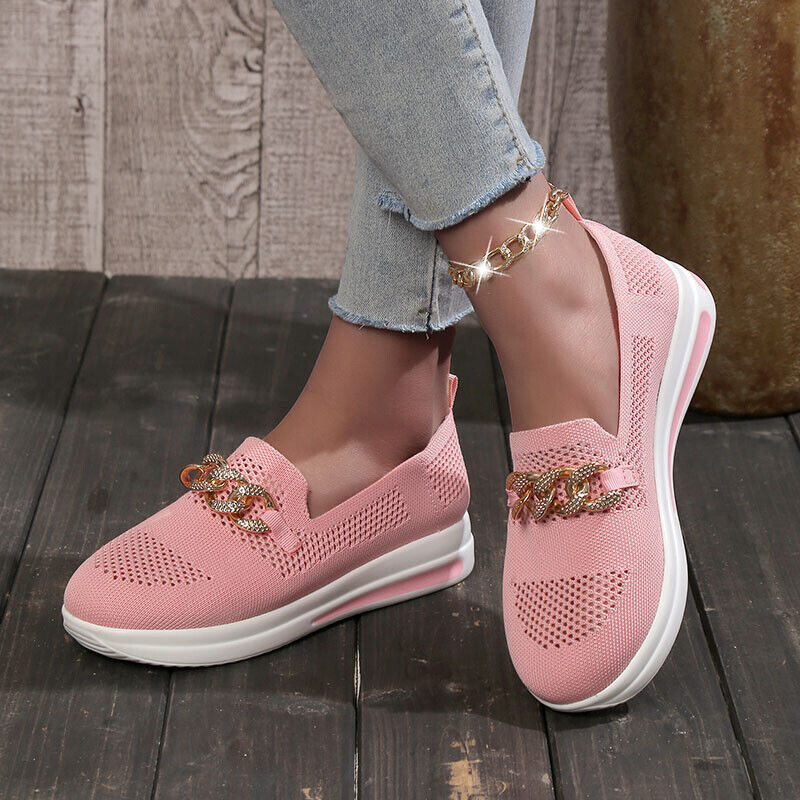 Women's Slip-On Sneakers with Chain Detail