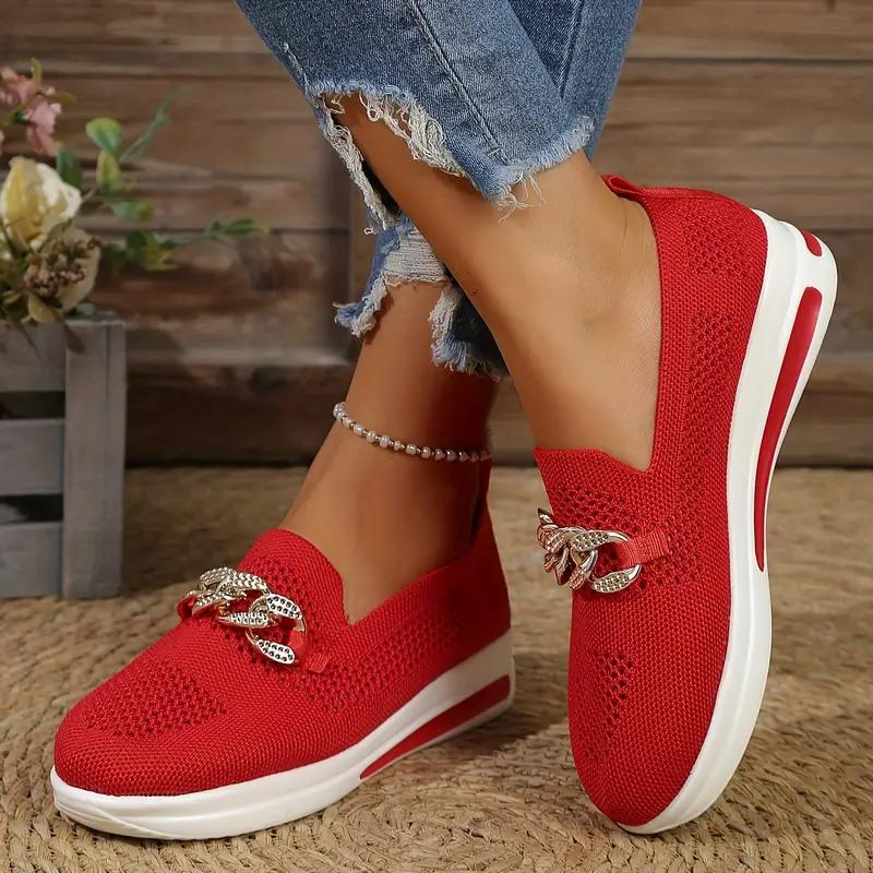 Women's Slip-On Sneakers with Chain Detail